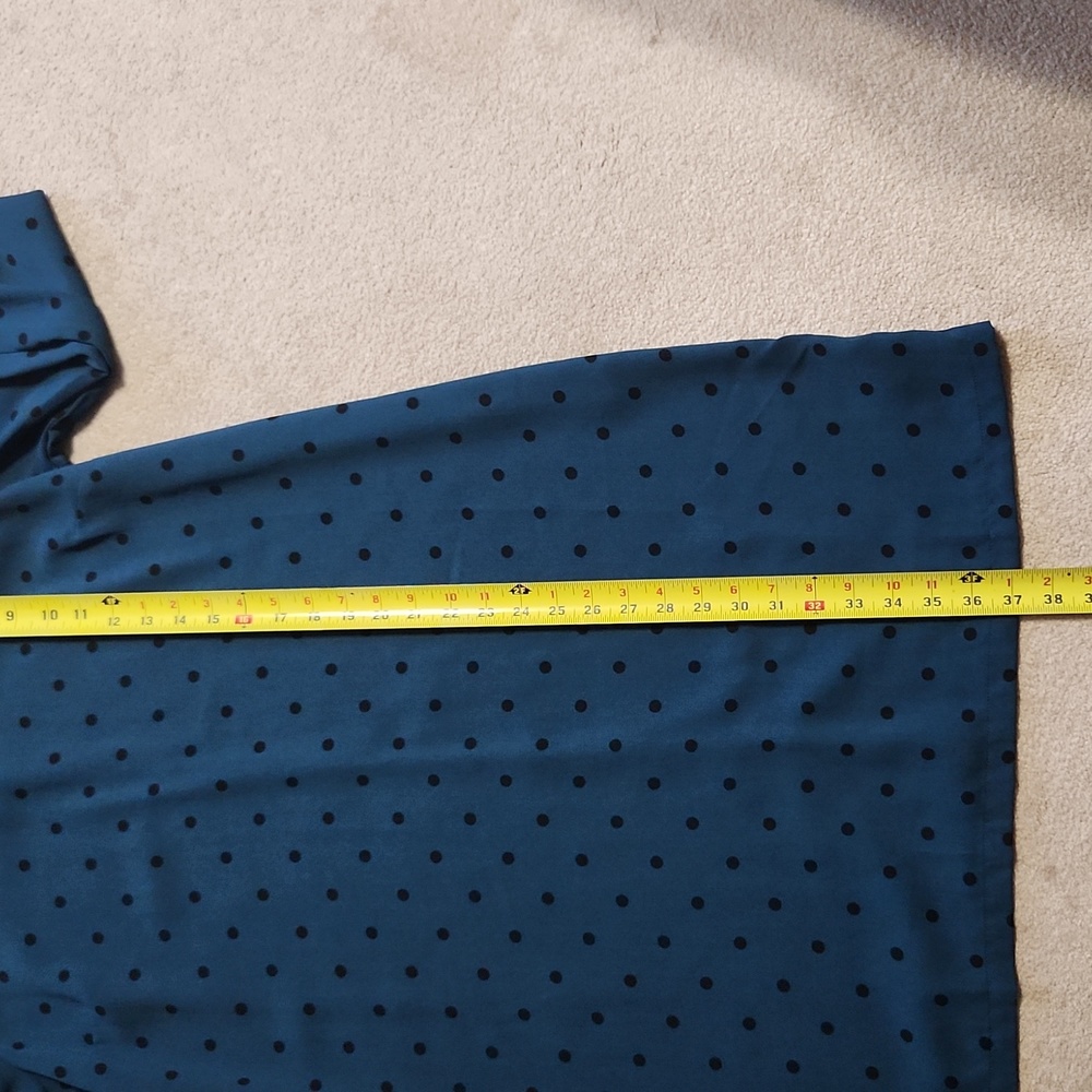 Old Navy Long Sleeve Teal and Black Polka dots Shift Dress - Large - Picture 6 of 8